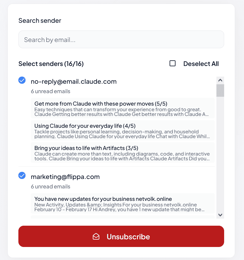 Управление подписками в Gmail
