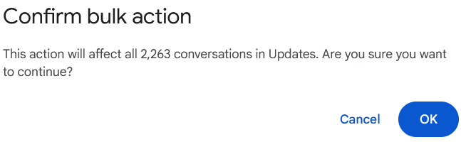 Удаление писем Gmail