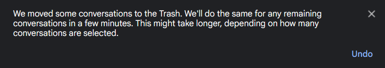 Удаление писем Gmail